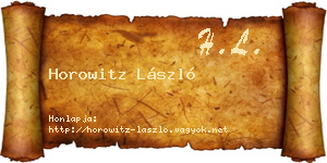 Horowitz László névjegykártya